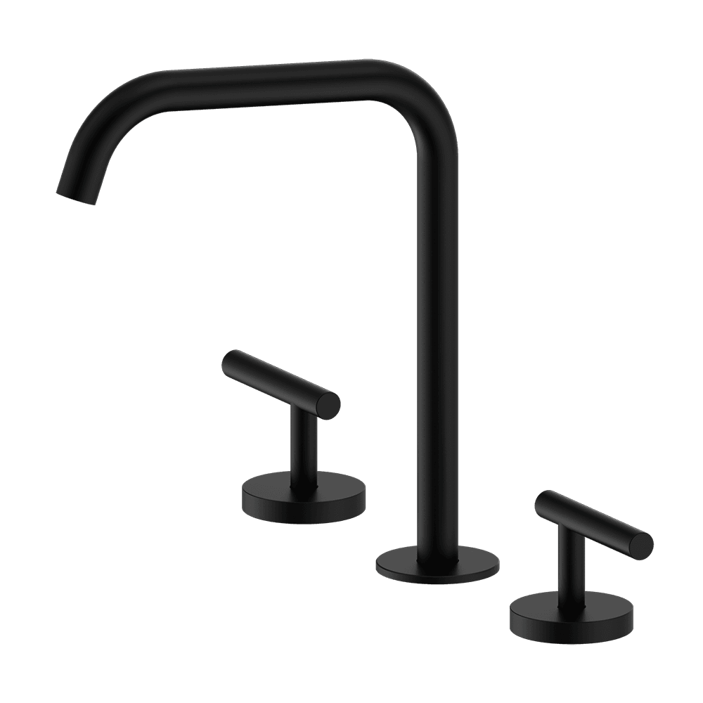 Nero Mecca Lever Hob Kitchen/Bath Set 1/4 Turn 200mm Edge Spout Matte Black 25D005MB