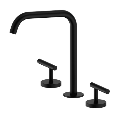 Nero Mecca Lever Hob Kitchen/Bath Set 1/4 Turn 200mm Edge Spout Matte Black 25D005MB