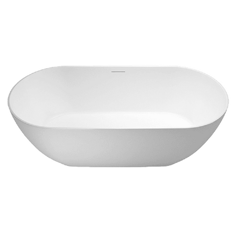 Abey Natural Stone Formoso Freestanding Bath 1690mm (Inc. Plug & Waste) Matte White 27474