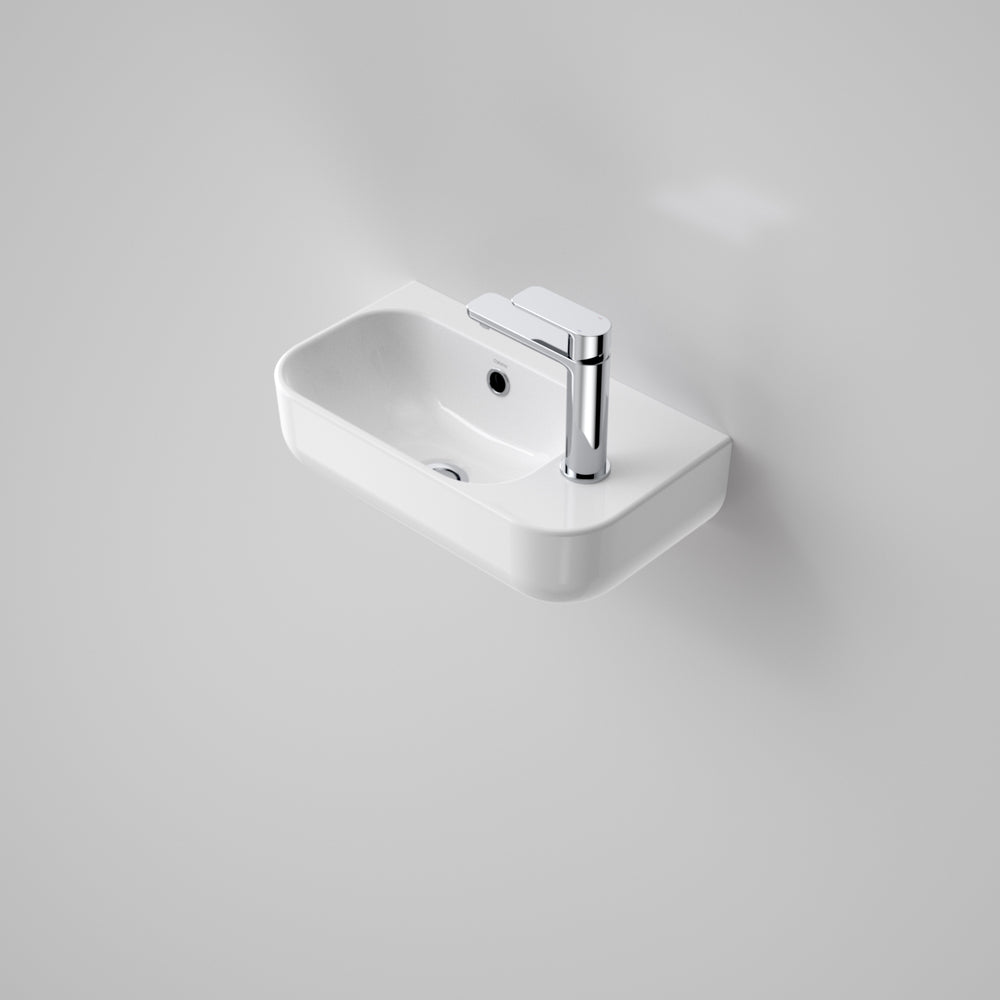 Caroma Luna Hand Wall Basin 1 Tap Hole White 873715W