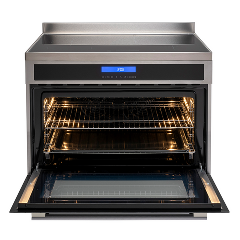 Euro Appliances Inductions Cooktop Large Flexi Zone Cooking Surface 90cm 5 Zone Stainless Steel EO90FSINESX