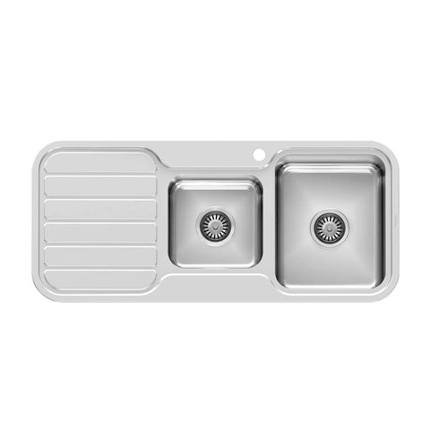 Phoenix Sink 1000 Series 1-3/4 Right Hand Bowl  With Drainer 1 Taphole Stainless Steel 300-5211-50