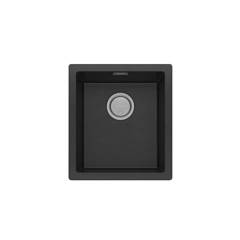 Phoenix Sink 5000 Series Single Bowl  (Undermount/Overmount) With Overflow Quartz Matte Black 312-0002-10