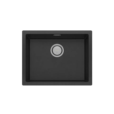 Phoenix Sink 5000 Series Large Single Bowl (Undermount/Overmount) With Overflow Quartz Matte Black 312-1002-10