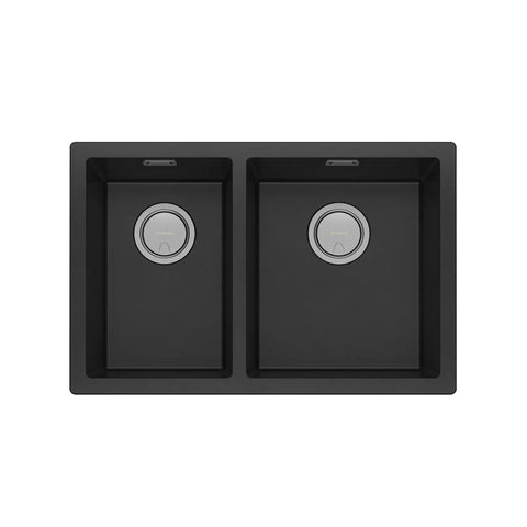 Phoenix Sink 5000 Series 1-3/4 Right Hand Bowl (Undermount/Overmount) With Overflow Quartz Matte Black 312-5102-10