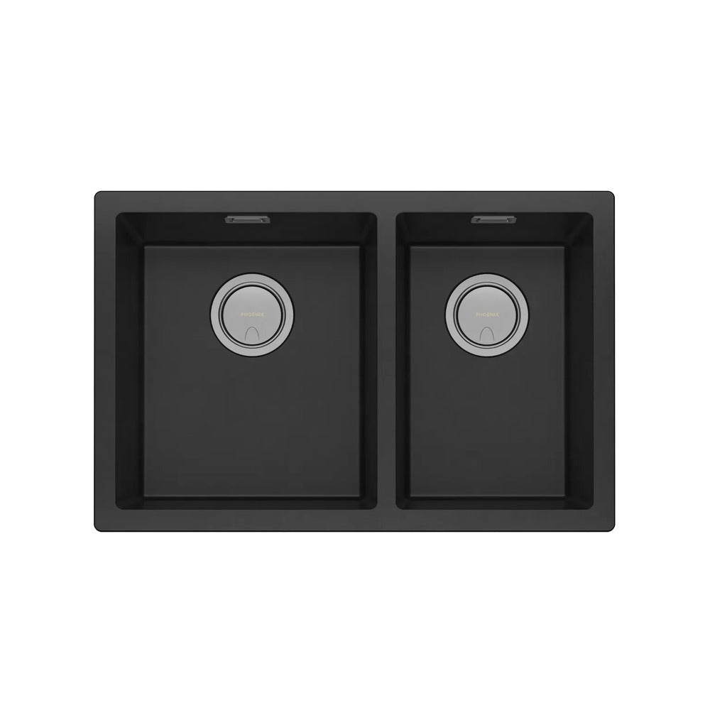 Phoenix Sink 5000 Series 1-3/4 Left Hand Bowl (Undermount/Overmount) With Overflow Quartz Matte Black 312-5202-10