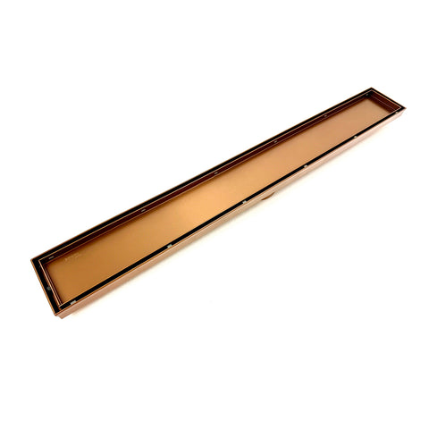 Radiant Tile Insert Linear Shower Grate 800 mm Length + 74mm Outlet Brushed Bronze 316-BB-RGL-800-74