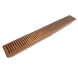 Radiant Slotted Linear Shower Grate 700mm w/ 74mm Outlet Brushed Bronze 316-BB-SGL-700-74