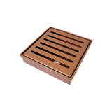 Radiant Slotted Square Shower Grate 100mm w/ 74mm Outlet Brushed Bronze 316-BB-SGS-100-74
