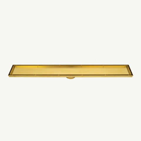Radiant Tile Insert Floor Grate 800mm (Suit 50mm Waste) 316-GLD-RGL-800-38 Brushed Gold