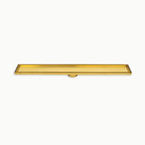 Radiant Tile Insert Linear Shower Grate 700 mm Length + 74mm Outlet Brushed Gold 316-GLD-RGL-700-74