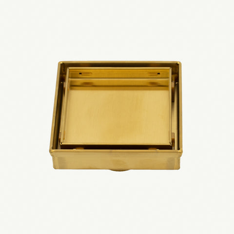 Radiant Tile Insert Floor Grate 100mm (Suit 50mm Waste) 316-GLD-RGS-100-50 Brushed Gold