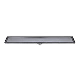 Radiant Tile Insert Linear Shower Grate 800mm (74mm outlet) Gun Metal Grey 316-GMG-RGL-800-74