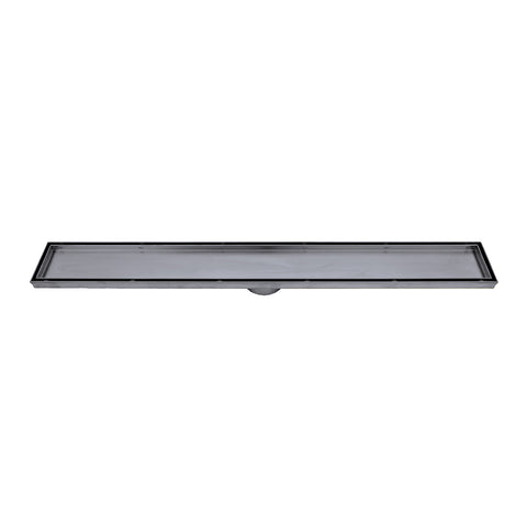 Radiant Tile Insert Linear Shower Grate 800mm (74mm outlet) Gun Metal Grey 316-GMG-RGL-800-74