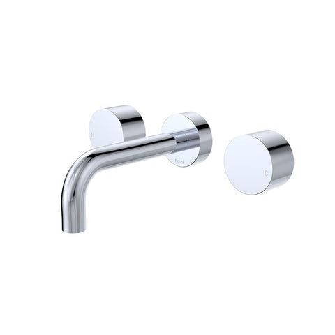 Fienza Kaya Round Taps Wall Basin /Bath 130mm Outlet Set Lead Free Chrome 338102-130-LF