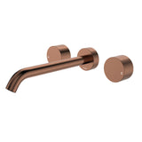 Fienza Kaya Round Taps Wall Basin /Bath 220mm Outlet Set Lead Free Brushed Copper 338102CO-220-LF