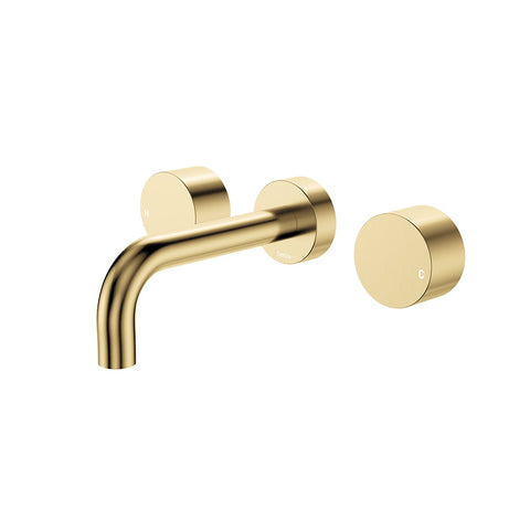 Fienza Kaya Round Taps Wall Basin /Bath 130mm Outlet Set Lead Free Urban Brass 338102UB-130-LF