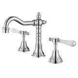 Fienza Lillian Lever Shepherds Crook Basin Set Chrome White Handle Lead Free 339101-LF