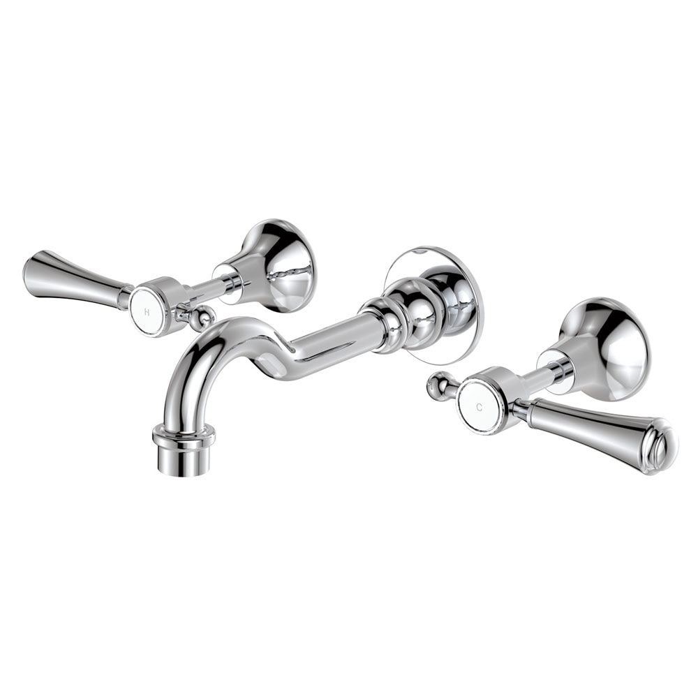Fienza Lillian Lever Wall Basin/Bath Set Lead Free Chrome 339102CC-LF
