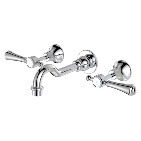 Fienza Lillian Lever Wall Basin/Bath Set Lead Free Chrome 339102CC-LF