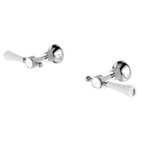 Fienza Lillian Lever Wall Top Assembly Chrome White Handle Lead Free 339104-LF