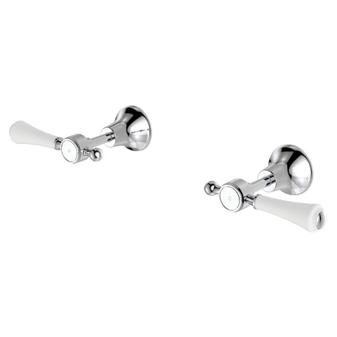 Fienza Lillian Lever Wall Top Assembly Chrome White Handle Lead Free 339104-LF