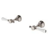 Fienza Lillian Lever Wall Top Assembly Lead Free Brushed Nickel w/ White Handle 339104BN-LF