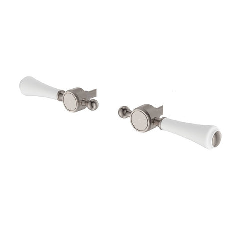 Fienza Lillian Lever Handle (Suits 339 Range) Brushed Nickel & White 200396