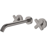 Fienza Kaya Cross Taps Wall Basin /Bath 220mm Outlet Set Lead Free Gunmetal 343102GM-220-LF