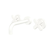 Fienza Kaya Cross Taps Wall Basin /Bath 130mm Outlet Set Lead Free Matte White 343102MW-130-LF