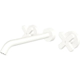 Fienza Kaya Cross Taps Wall Basin /Bath 220mm Outlet Set Lead Free Matte White 343102MW-220-LF