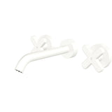 Fienza Kaya Cross Taps Wall Basin /Bath 180mm Outlet Set Lead Free Matte White 343102MW-LF