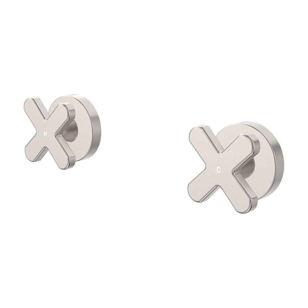 Fienza Kaya Cross Wall Taps Lead Free Brushed Nickel D343104BN-LF