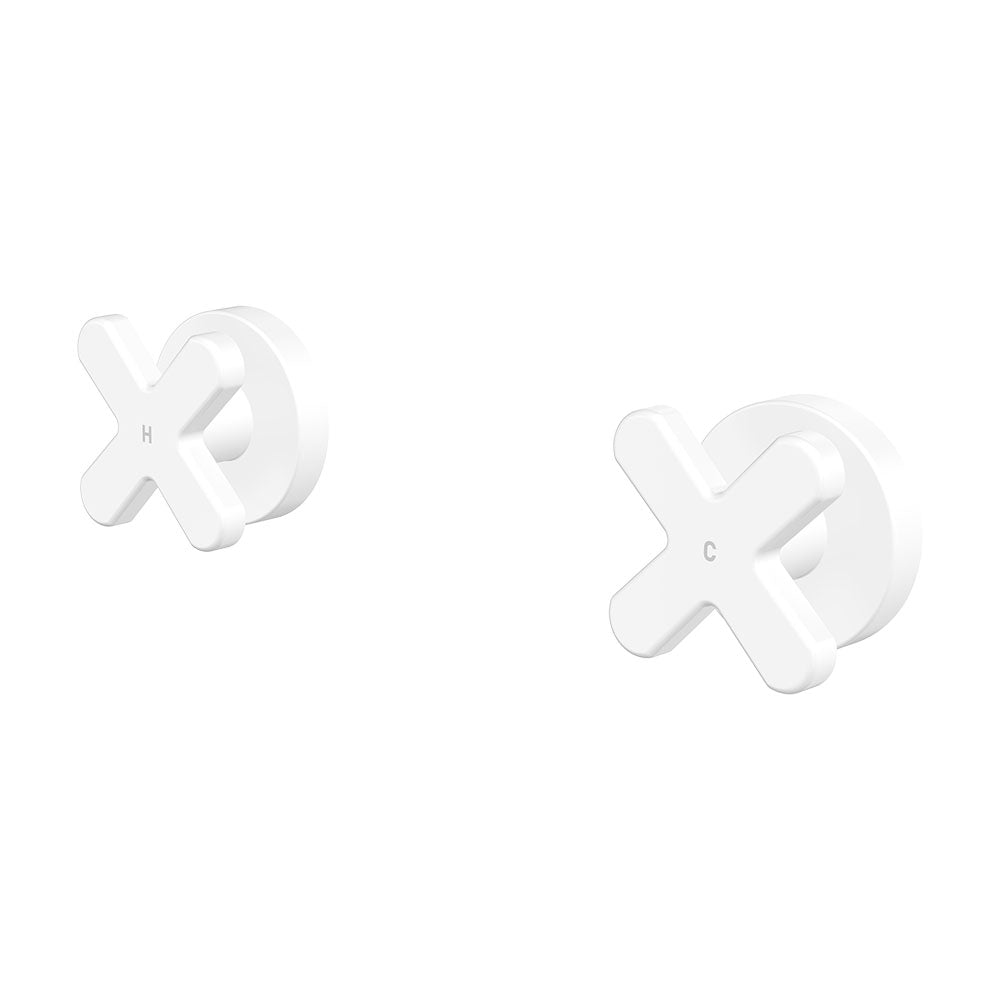 Fienza Kaya Cross Wall Taps Lead Free Matte White D343104MW-LF