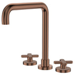Fienza Kaya Cross Taps Squareline Hob Set Lead Free Brushed Copper 343106CO-LF