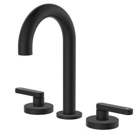 Fienza Kaya Lever Taps Round Hob Set Lead Free Matte Black 344101B-LF