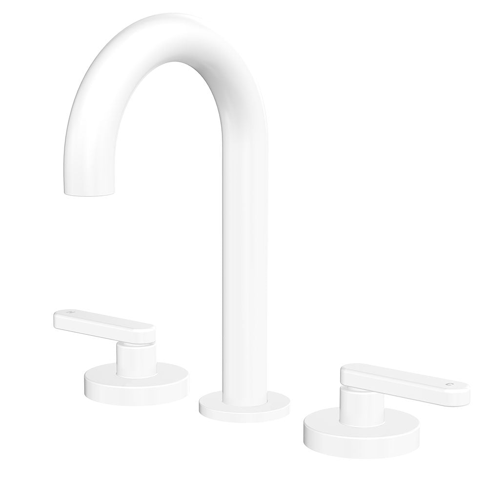 Fienza Kaya Lever Taps Round Hob Set Lead Free Matte White 344101MW-LF