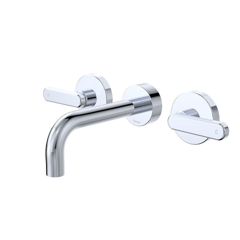 Fienza Kaya Lever Taps Wall Basin /Bath 130mm Outlet Set Lead Free Chrome 344102-130-LF
