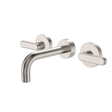 Fienza Kaya Lever Taps Wall Basin /Bath 130mm Outlet Set Lead Free Brushed Nickel 344102BN-130-LF