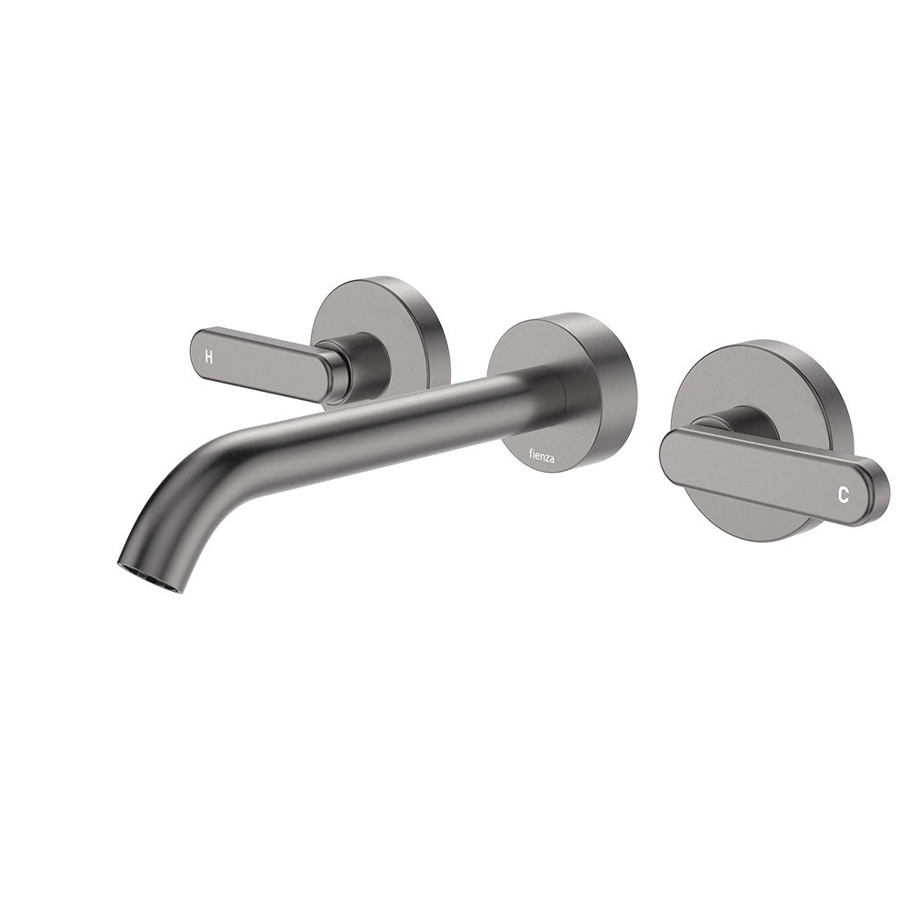 Fienza Kaya Lever Taps Wall Basin/Bath Set Outlet 180mm Gunmetal 344102GM