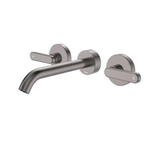 Fienza Kaya Lever Taps Wall Basin/Bath Set Outlet 180mm Gunmetal 344102GM