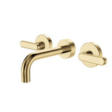 Fienza Kaya Lever Taps Wall Basin /Bath 130mm Outlet Set Lead Free Urban Brass 344102UB-130-LF