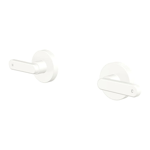 Fienza Kaya Lever Wall Taps Lead Free Matte White D344104MW-LF