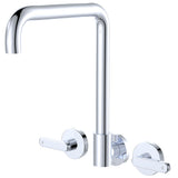 Fienza Kaya Lever Taps Squareline Wall Set Lead Free Chrome 344105-LF