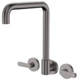 Fienza Kaya Lever Taps Squareline Wall Set Lead Free Gunmetal 344105GM-LF