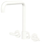 Fienza Kaya Lever Taps Squareline Wall Set Lead Free Matte White 344105MW-LF