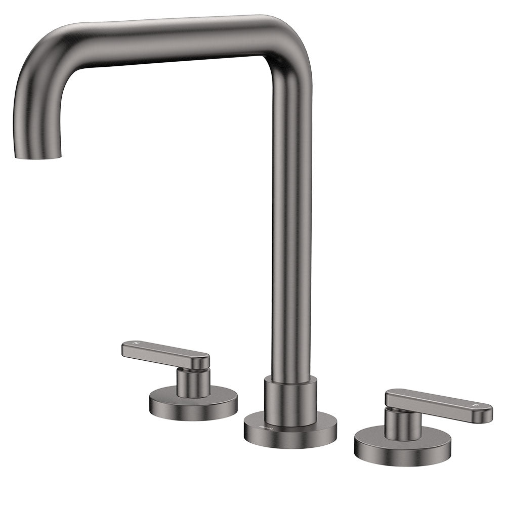 Fienza Kaya Lever Taps Squareline Hob Set Lead Free Gunmetal 344106GM-LF