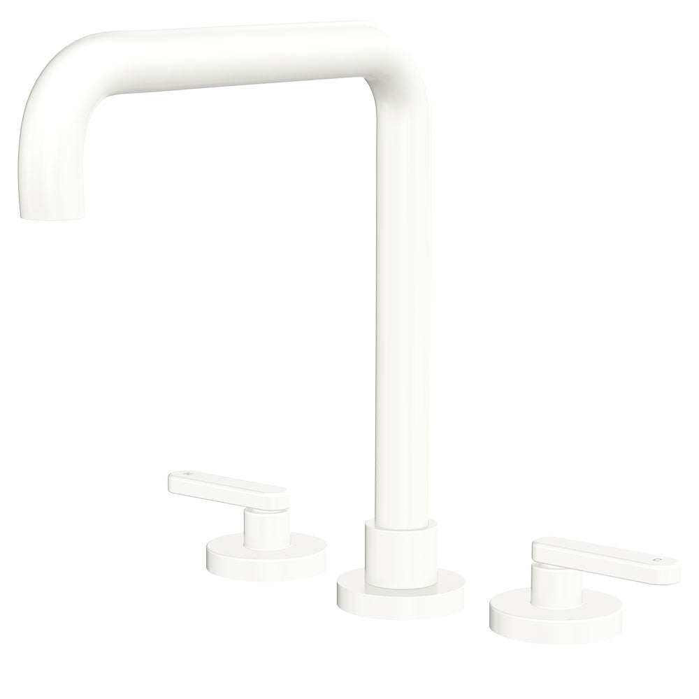 Fienza Kaya Lever Taps Squareline Hob Set Lead Free Matte White 344106MW-LF
