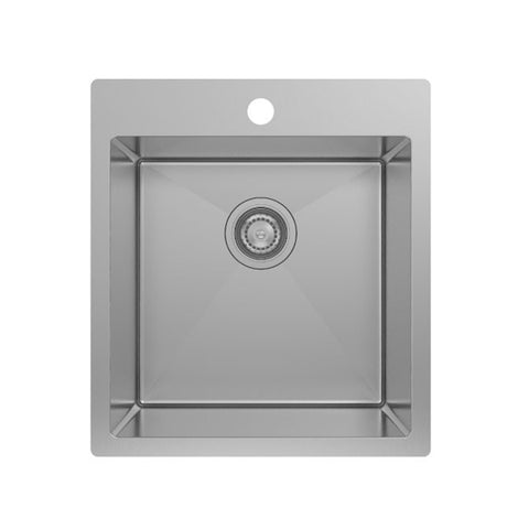 Amelie Deauville Kitchen Sink w/ 1 Taphole (Topmount) 450x450x250mm (No Overflow) Stainless Steel BDOSSTRATL35