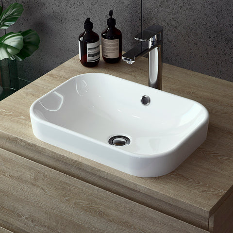 Caroma Luna Inset Basin No Tap Hole White 899105W